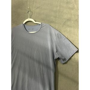 BYLT Shirt Mens Large Blue Crew Neck Short‎ Sleeve Drop Cut S/S Lux Stretch